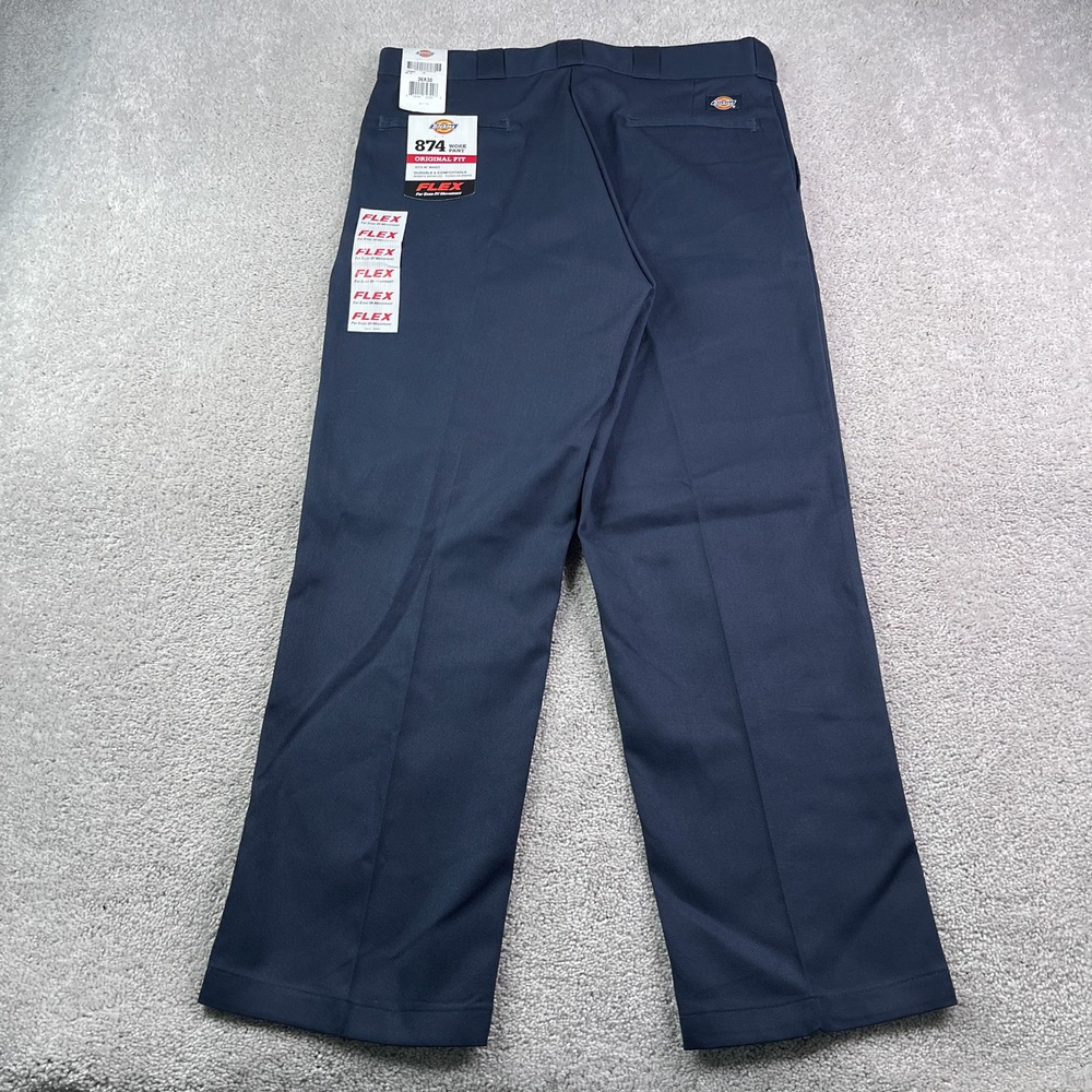 NEW Dickies Pants Mens 36x30 Blue Original Fit 874 Flex Twill Workwear Utility